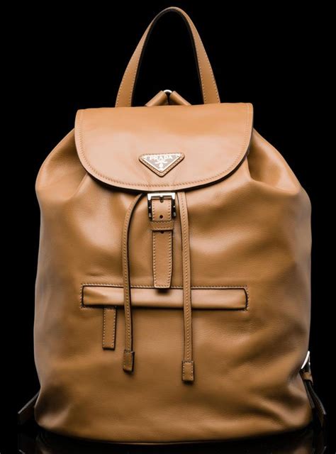 prada brown leather satchel|Prada leather backpack.